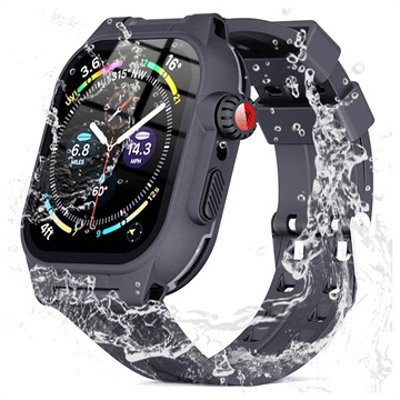 Shellbox Apple Watch Series 9/8/7 Waterdicht Hoesje - 45mm - Zwart