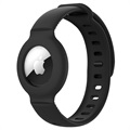 Schokbestendig Apple AirTag Siliconenarmband - Zwart