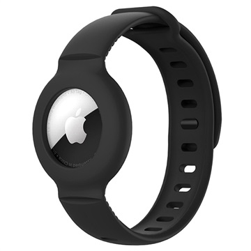 Schokbestendig Apple AirTag Siliconenarmband - Zwart