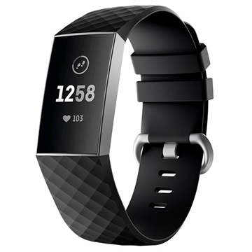 Fitbit Charge 3 Siliconenarmband met Connectoren - Zwart