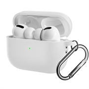 AirPods Pro 2 Siliconen Hoesje met Karabijnhaak - Wit