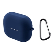 Samsung Galaxy Buds3/Buds3 Pro Siliconen Hoesje met Karabijnhaak - Donkerblauw