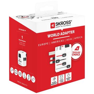 Skross 4-in-1 Wereldreisadapter Pro - Wit