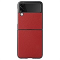 Samsung Galaxy Z Flip3 5G Slim Cover - Echt Leer - Rood