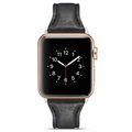 Apple Watch Series 9/8/SE (2022)/7/SE/6/5/4/3/2/1 Slim Leder Bandje - 40mm, 38mm - Zwart