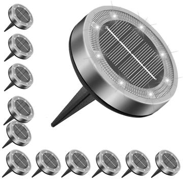 Solar Grondlampen - 12 stuks. - Wit licht