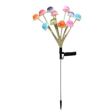 Paddestoel tuinlamp op zonne-energie - 12 LED\'s - Kleurrijk