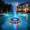 Drijvende fontein op zonne-energie - 7-kleurige ledverlichting, waterpomp van 3.5W - diameter 18cm