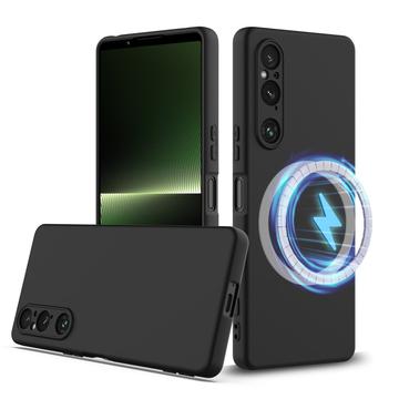 Sony Xperia 1 V Liquid Siliconen Hoesje - MagSafe Compatibel - Zwart