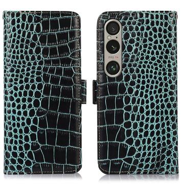 Sony Xperia 1 VI Crocodile Series Wallet Leren Hoesje met RFID