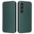 Sony Xperia 1 VI Flip Hoesje - Koolstofvezel