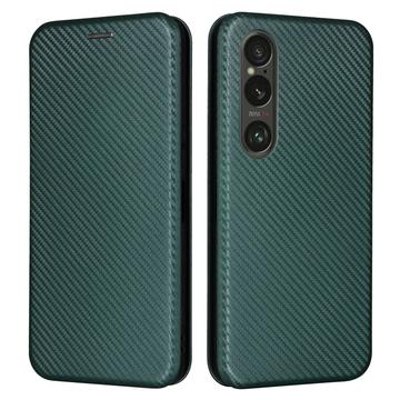 Sony Xperia 1 VI Flip Hoesje - Koolstofvezel