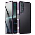 Sony Xperia 1 VII Magnetische hoesje met gehard glas - paars
