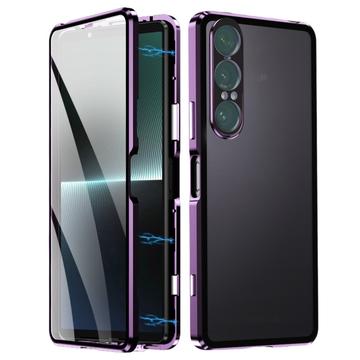 Sony Xperia 1 VII Magnetische hoesje met gehard glas - paars