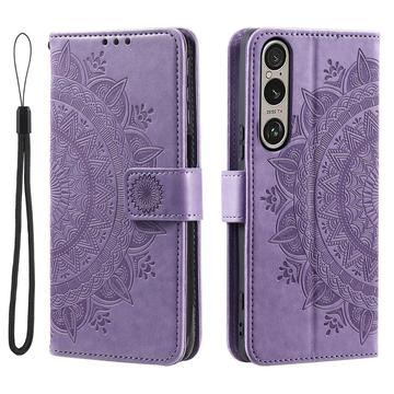 Sony Xperia 1 VII Mandala Series Portemonnee-hoesje - Paars