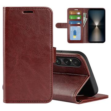 Sony Xperia 1 VII Portemonnee Hoesje met Magnetische Sluiting - Bruin