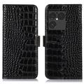 Sony Xperia 1 VIII Crocodile Series Wallet Leren Hoesje met RFID - Zwart