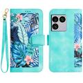 Sony Xperia 1 VIII Floral Portemonnee Hoesje met kaartsleuven - Groen
