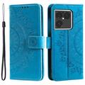 Sony Xperia 1 VIII Mandala-portemonneehoesje met polsbandje - Blauw