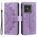 Sony Xperia 1 VIII Mandala-portemonneehoesje met polsbandje - Paars