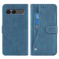 Sony Xperia 10 VII Elegant Retro Portemonnee Hoesje met Roterende Kaarthouder - Blauw