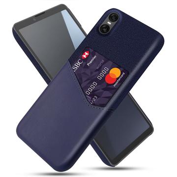 Sony Xperia 10 VII KSQ Hoesje met Kaartenzak - Blauw
