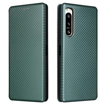 Sony Xperia 5 IV Flip Cover - Koolstofvezel