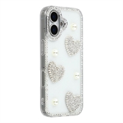 iPhone 17 Sprankelende Liefde en Parel Hybride Hoesje - Doorzichtig
