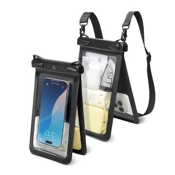Spigen A603 Dual-Chamber Waterdichte Telefoonhoes & Waardevol Etui - IPX8/30m - Zwart / Helder
