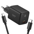 Spigen EE451EU Essential 45W GaN Pro USB-C-wandlader met 100W USB-C-kabel - Zwart