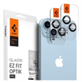 Spigen Glas.tR Ez Fit Optik Pro iPhone 14/14 Plus/15/15 Plus Lens Glazen Protector - Zwart