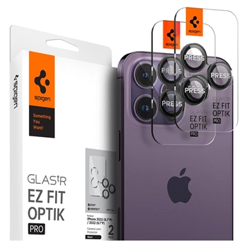 Spigen Glas.tR Ez Fit Optik Pro iPhone 14 Pro/14 Pro Max/15 Pro/15 Pro Max Lens Glazen Protector - Zwart