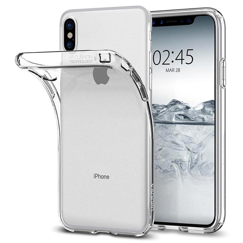 een paar Zichzelf Nautisch iPhone X / iPhone XS Spigen Liquid Crystal Cover - Doorzichtig
