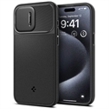 iPhone 15 Pro Max Spigen Optik Armor Mag Hoesje - Zwart