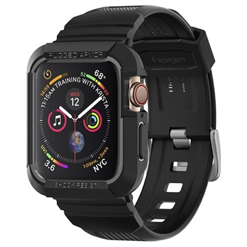 Spigen Rugged Armor Pro Apple Watch 7/SE/6/5/4 TPU Hoesje - 44mm/45mm - Zwart