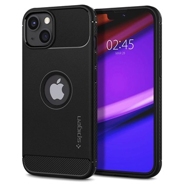 Spigen Rugged Armor iPhone 13 TPU Case - Zwart