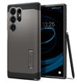 Samsung Galaxy S24 Ultra Spigen Tough Armor Hoesje - Pistoolmetaal