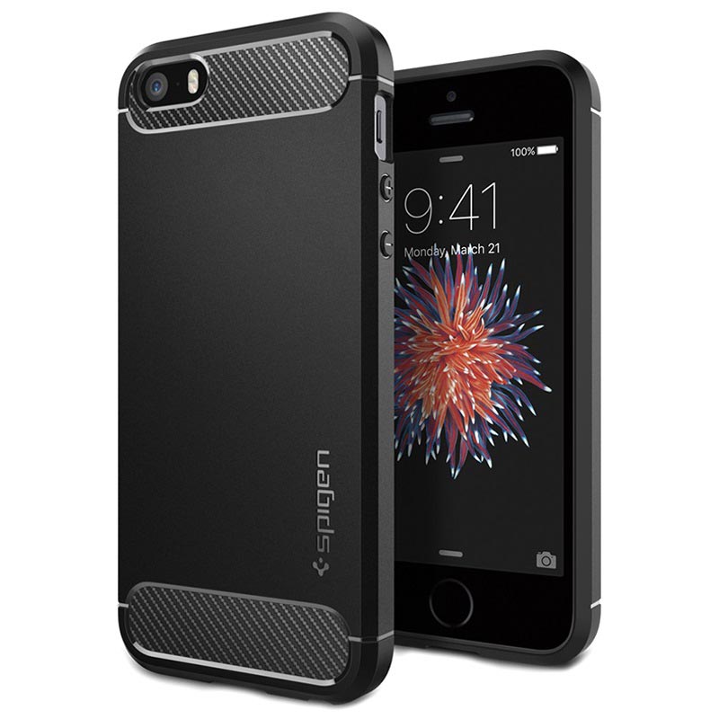 Prestige Gedeeltelijk Sterkte iPhone 5/5S/SE Spigen Ultra Rugged Capsule Cover - Zwart