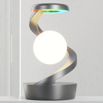 Spiraal Levitatie RGB Nachtlampje met Draadloos Oplaad Pad 15W - Zwart