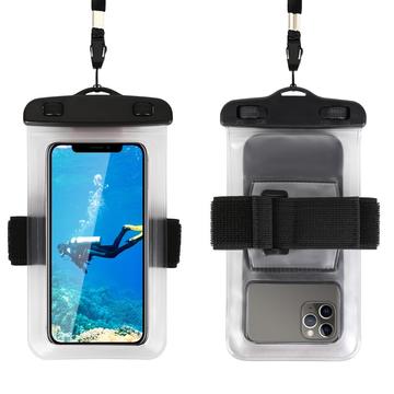 Waterdichte sportkoffer met armband en riem - 6.5" - doorzichtig