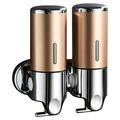 Roestvrijstalen shampoo-/zeepdispenser met dubbele kop - 2x500ml