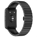 Huawei Watch Fit Roestvrij Staal Horlogeband met Butterfly Gesp - Zwart