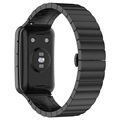 Huawei Watch Fit Roestvrij Staal Horlogeband met Butterfly Gesp - Zwart