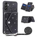 Stardust Samsung Galaxy A14/A14 5G Cover met Kaarthouder - Zwart