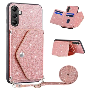 Stardust Samsung Galaxy A14/A14 5G Cover met Kaarthouder - Roze