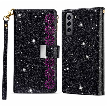 Starlight Series Samsung Galaxy S22 5G Portemonnee Hoesje - Zwart