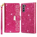 Starlight Series Samsung Galaxy S22 5G Portemonnee Hoesje - Hot Pink