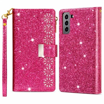 Starlight Series Samsung Galaxy S22 5G Portemonnee Hoesje - Hot Pink