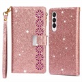 Starlight Series Samsung Galaxy Z Fold4 Portemonnee Hoesje - Rose Gold