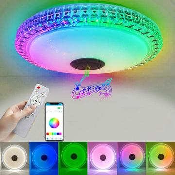 Sterrenhemel Slimme LED Plafondlamp met Bluetooth Luidspreker, Wekker - 36W/30cm